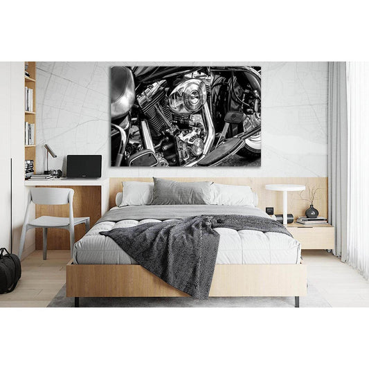 Chrome Plated Motorcycle Engine №SL745 Ready to Hang Canvas Print - Zellart Canvas Prints 0new, ALL_Products, Engine, Engines Wall Art