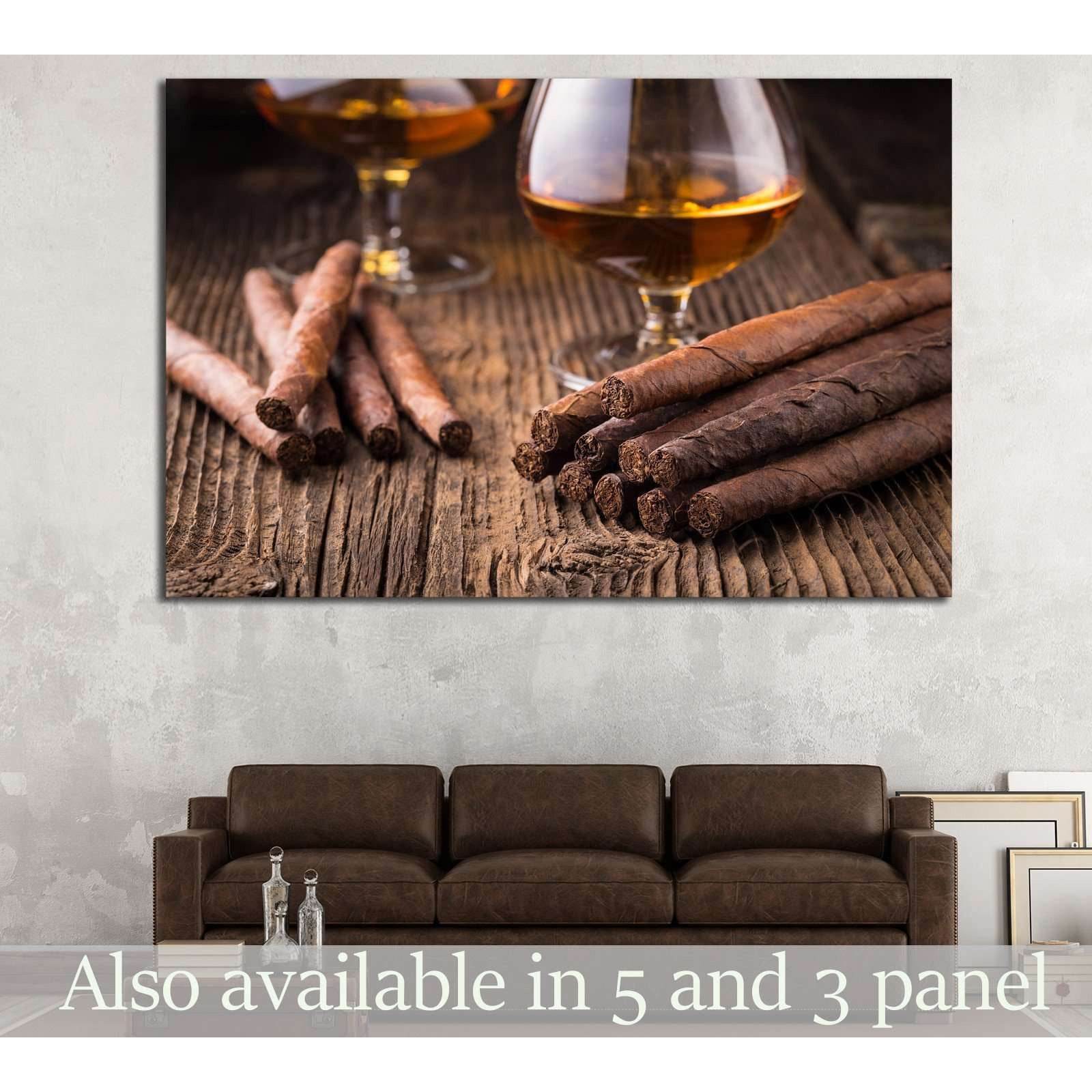 Cigar and Whiskey №531 Ready to Hang Canvas Print - Zellart Canvas Prints ALL_Products, s-531
