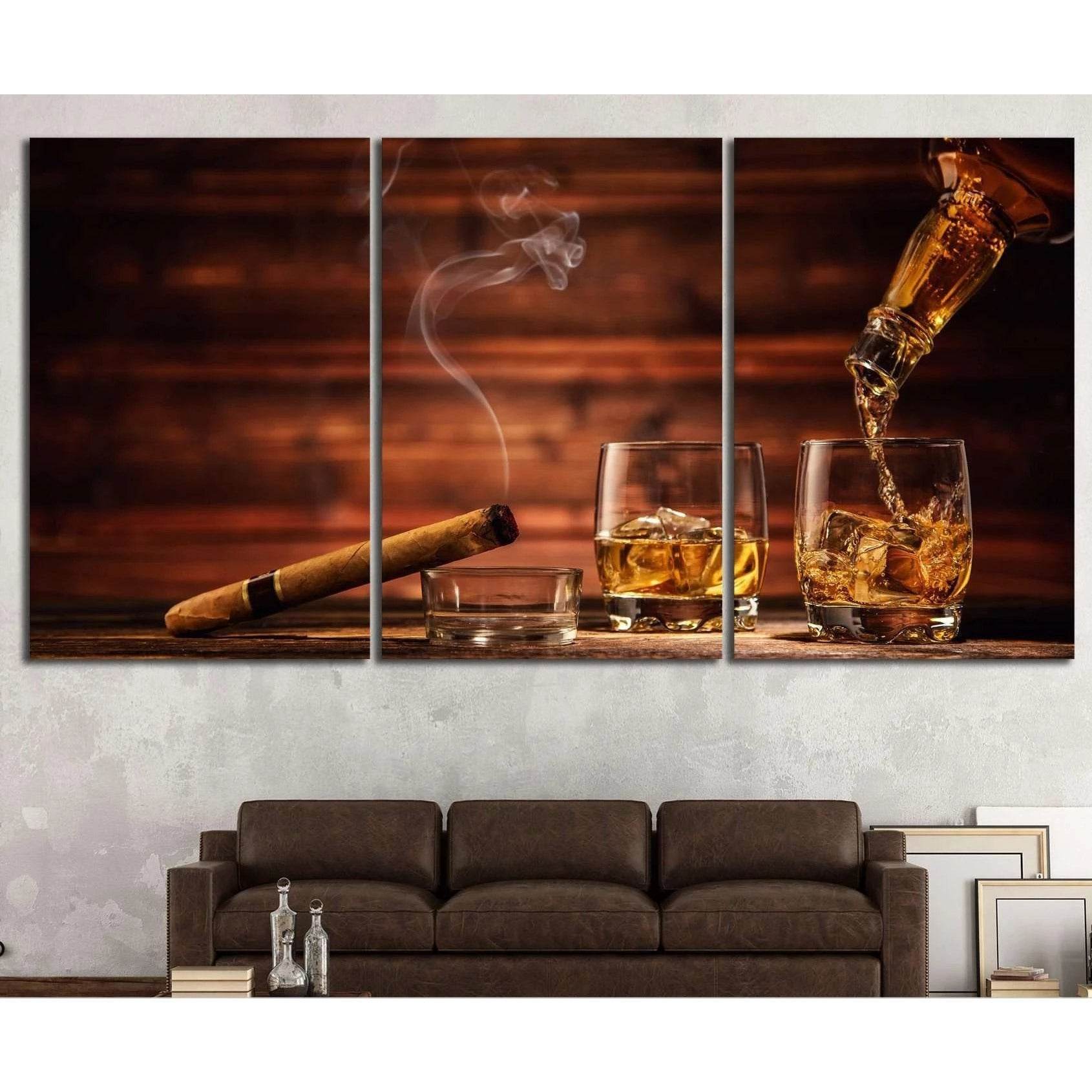 Cigar Wall Art №541 Ready to Hang Canvas Print - Zellart Canvas Prints ALL_Products, s-541