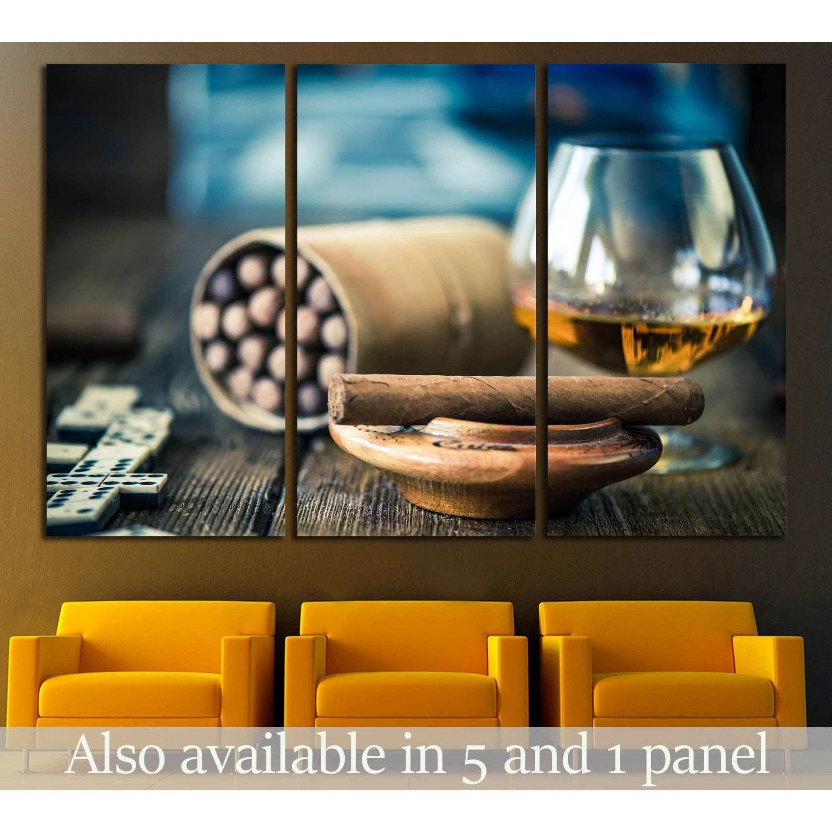 Cigars and Glass №536 Ready to Hang Canvas Print - Zellart Canvas Prints ALL_Products, s-536