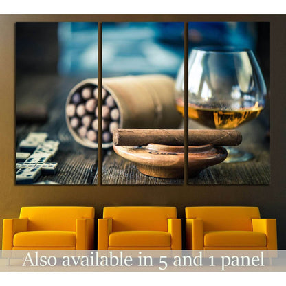 Cigars and Glass №536 Ready to Hang Canvas Print - Zellart Canvas Prints ALL_Products, s-536