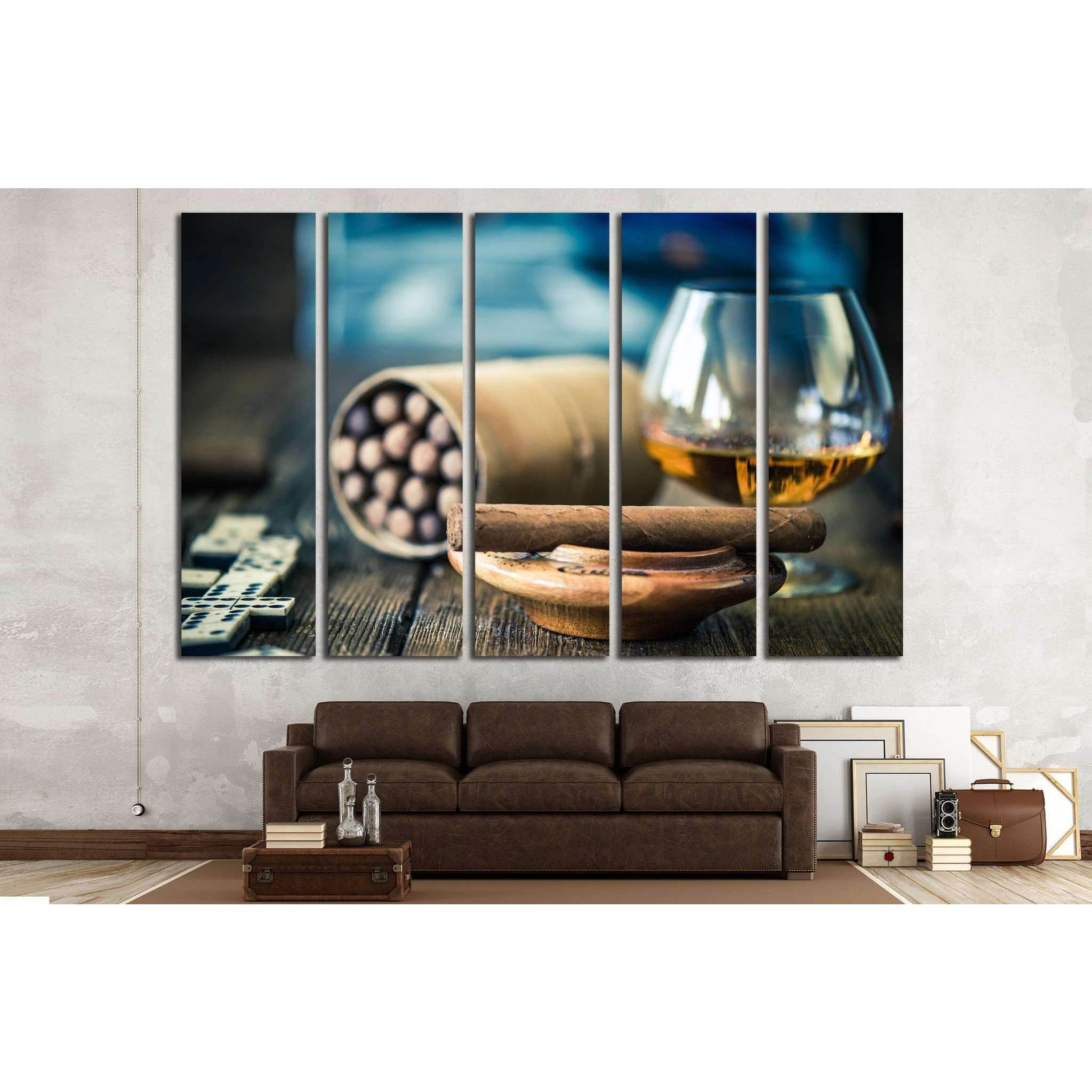 Cigars and Glass №536 Ready to Hang Canvas Print