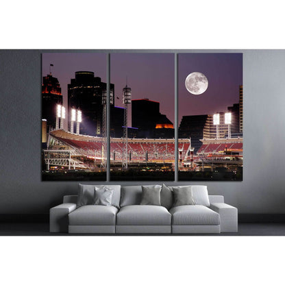 Cincinnati Ohio After Sunset, Reds vs Cubs №1662 Ready to Hang Canvas Print - Zellart Canvas Prints ALL_Products, s-1662