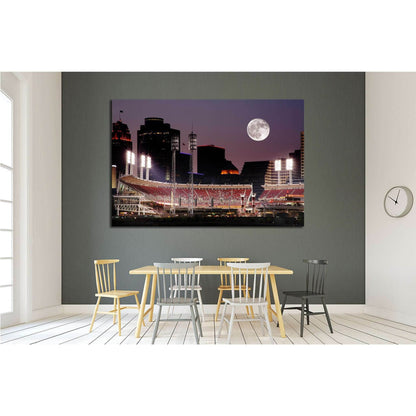 Cincinnati Ohio After Sunset, Reds vs Cubs №1662 Ready to Hang Canvas Print - Zellart Canvas Prints ALL_Products, s-1662