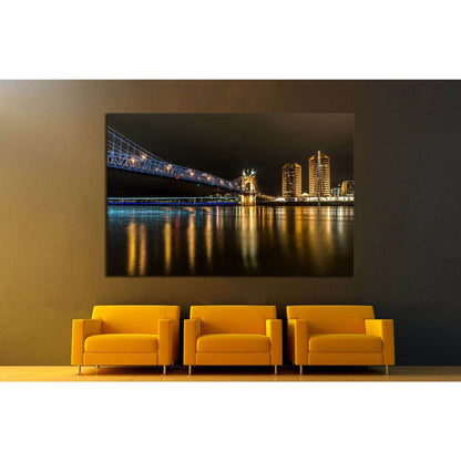 Cincinnati Roebling Bridge at Night №1752 Ready to Hang Canvas PrintCanvas art arrives ready to hang, with hanging accessories included and no additional framing required. Every canvas print is hand-crafted, made on-demand at our workshop and expertly str