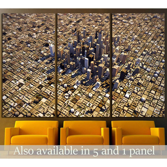 city downtown №1509 Ready to Hang Canvas Print - Zellart Canvas Prints ALL_Products, s-1509