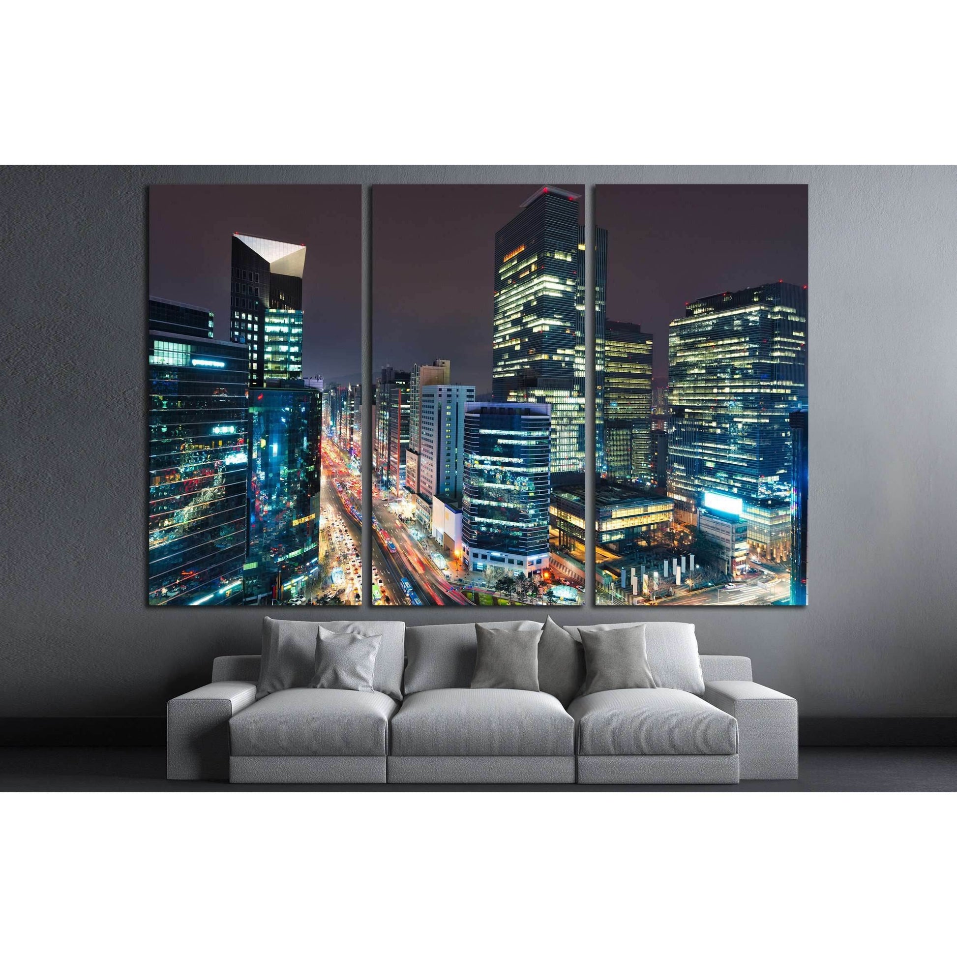City lights in the Gangnam district of Seoul, South Korea №2163 Ready to Hang Canvas PrintCanvas art arrives ready to hang, with hanging accessories included and no additional framing required. Every canvas print is hand-crafted, made on-demand at our wor