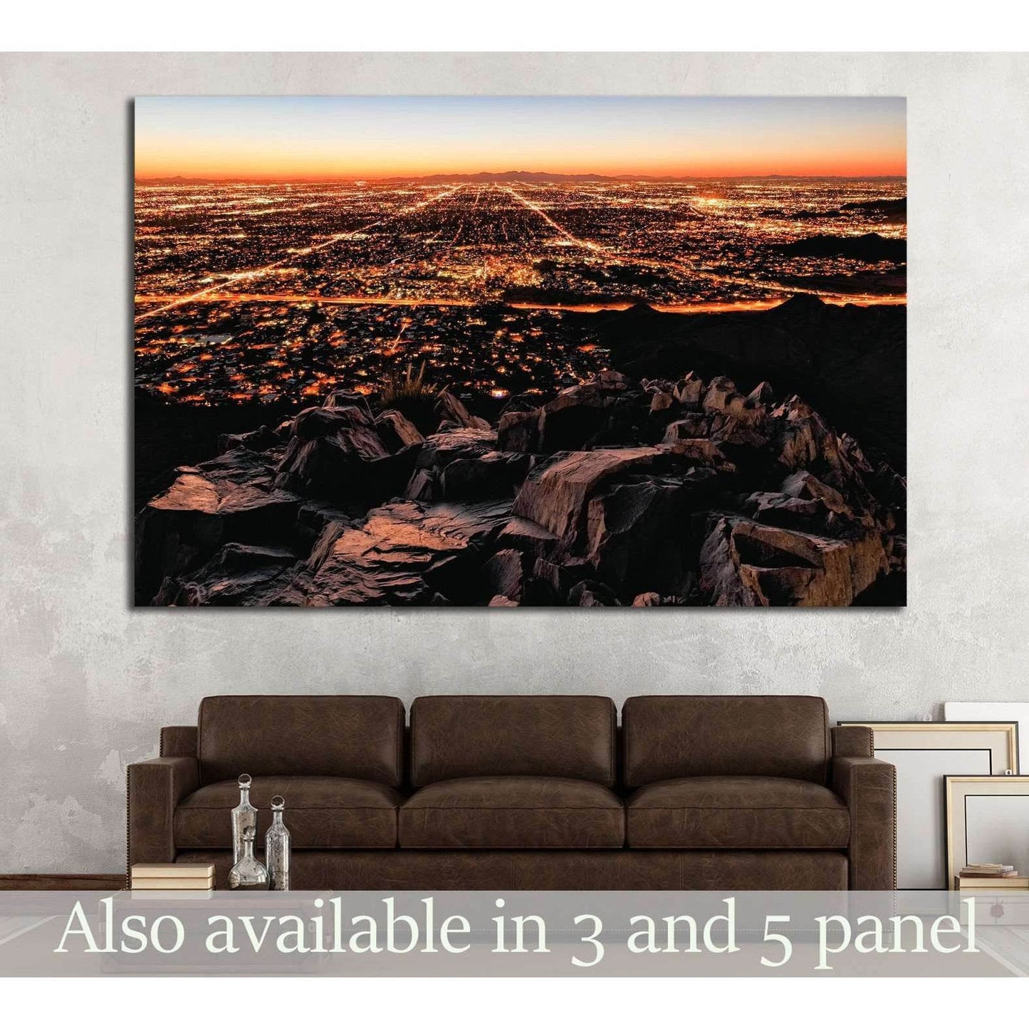 City Lights, mountain view №1006 Ready to Hang Canvas Print - Zellart Canvas Prints ALL_Products, s-1006