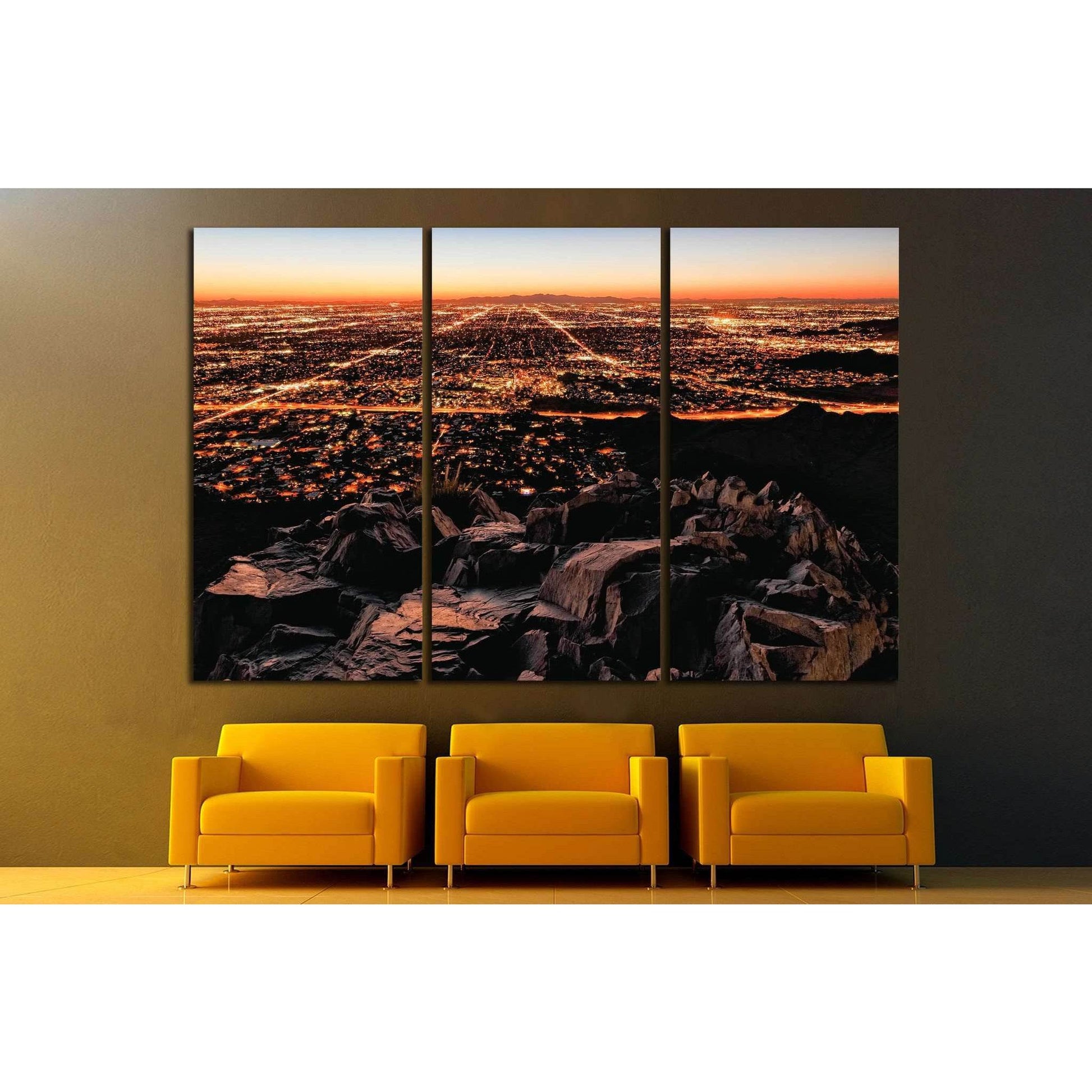 City Lights, mountain view №1006 Ready to Hang Canvas Print - Zellart Canvas Prints ALL_Products, s-1006