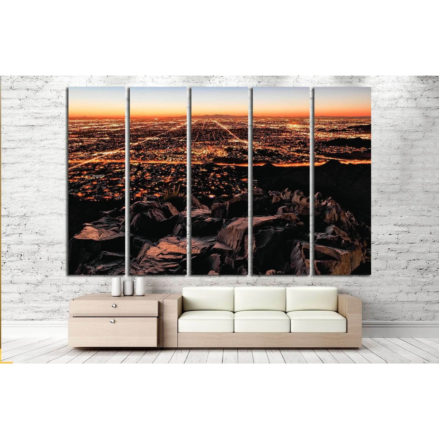 City Lights, mountain view №1006 Ready to Hang Canvas Print - Zellart Canvas Prints ALL_Products, s-1006