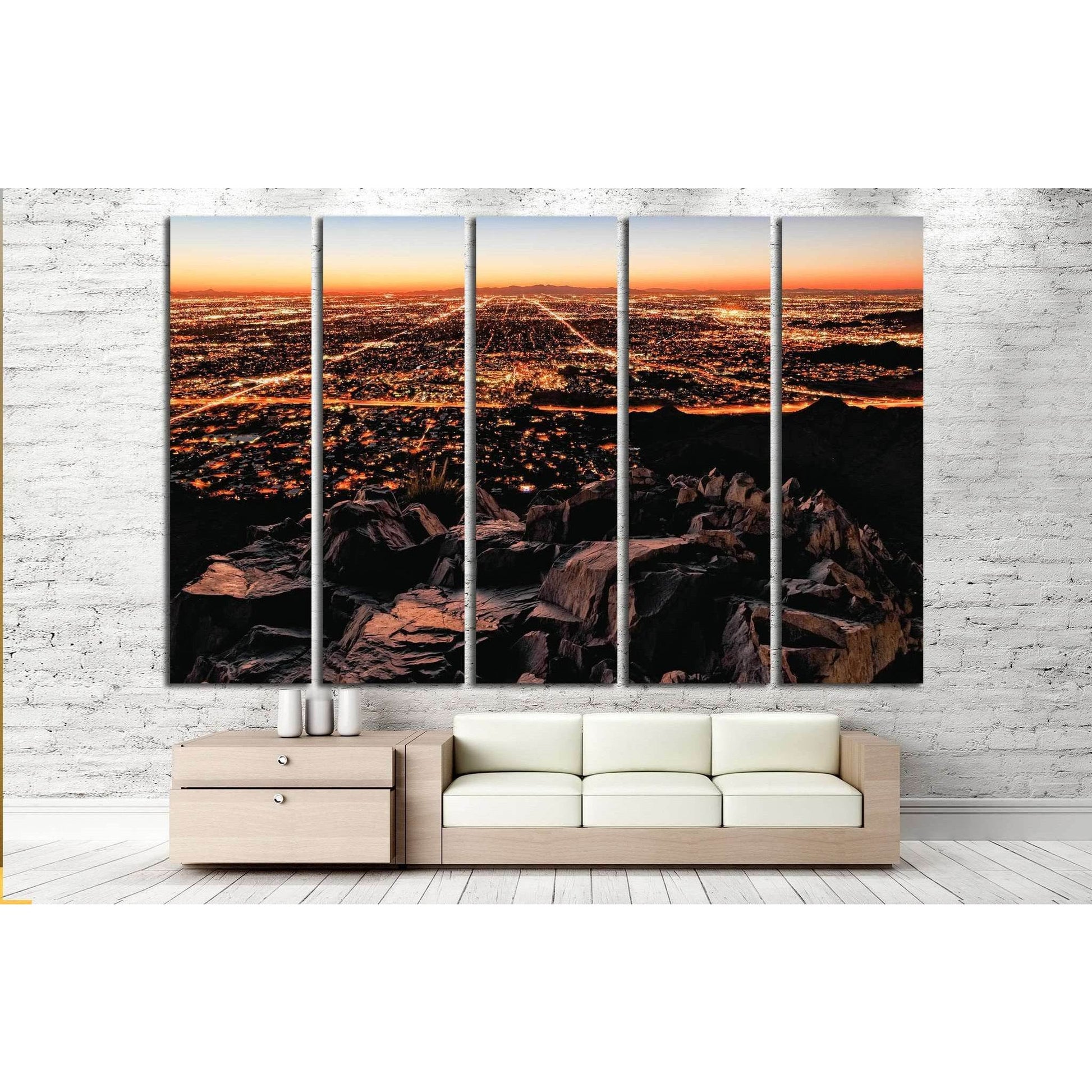 City Lights, mountain view №1006 Ready to Hang Canvas Print - Zellart Canvas Prints ALL_Products, s-1006