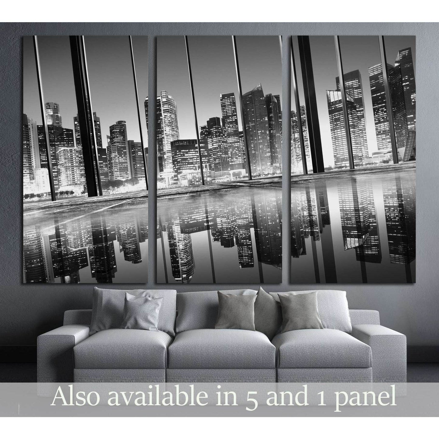 City Lights Urban Scenic View Buildings №3030 Ready to Hang Canvas Print - Zellart Canvas Prints ALL_Products, s-3030