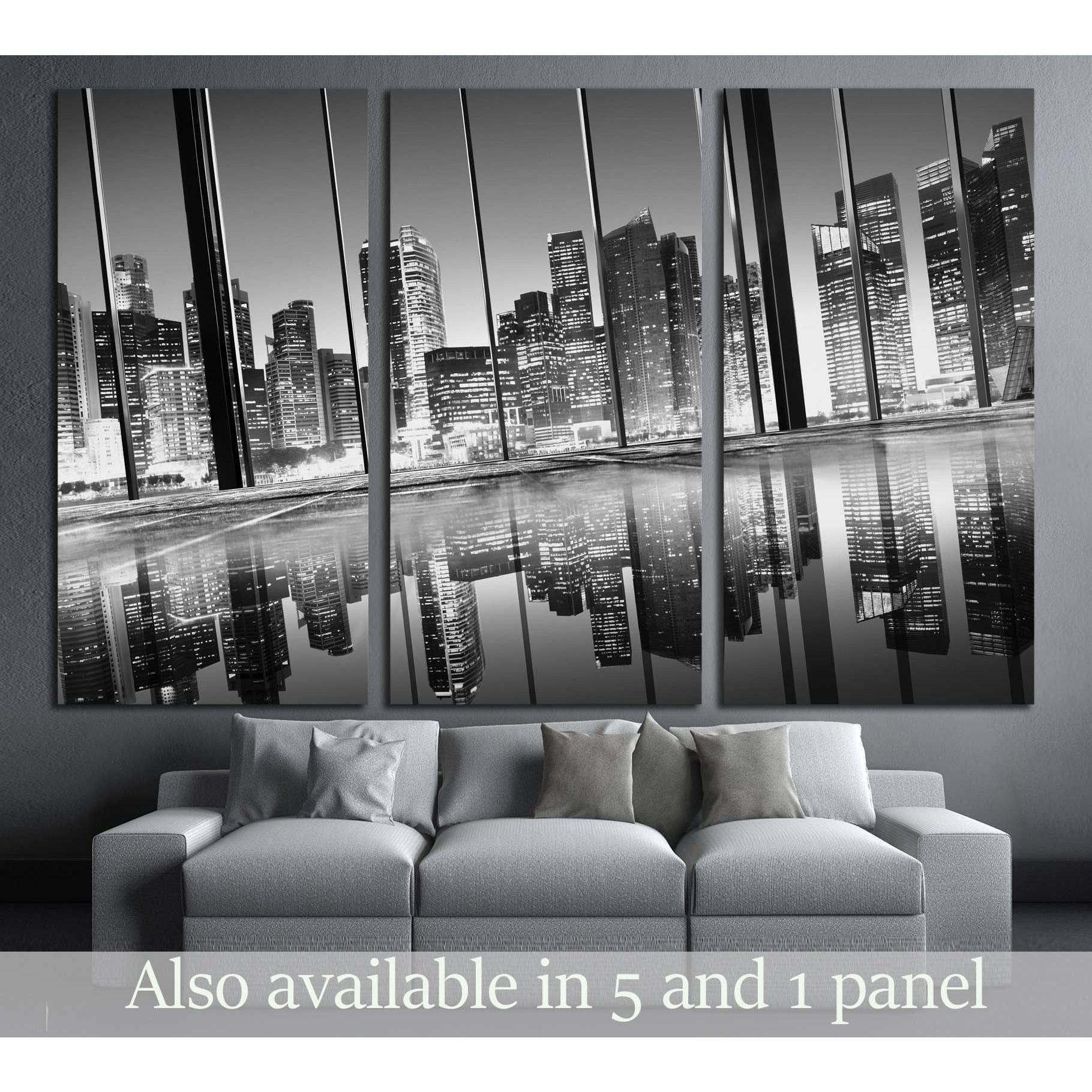 City Lights Urban Scenic View Buildings №3030 Ready to Hang Canvas Print - Zellart Canvas Prints ALL_Products, s-3030