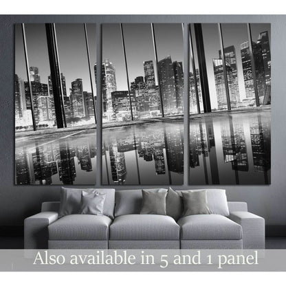 City Lights Urban Scenic View Buildings №3030 Ready to Hang Canvas Print - Zellart Canvas Prints ALL_Products, s-3030