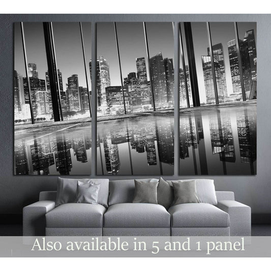 City Lights Urban Scenic View Buildings №3030 Ready to Hang Canvas Print - Zellart Canvas Prints ALL_Products, s-3030
