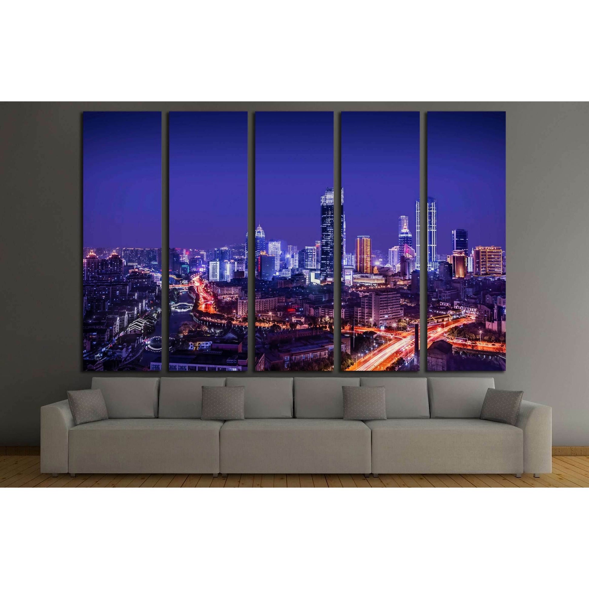city night №3003 Ready to Hang Canvas Print - Zellart Canvas Prints ALL_Products, s-3003