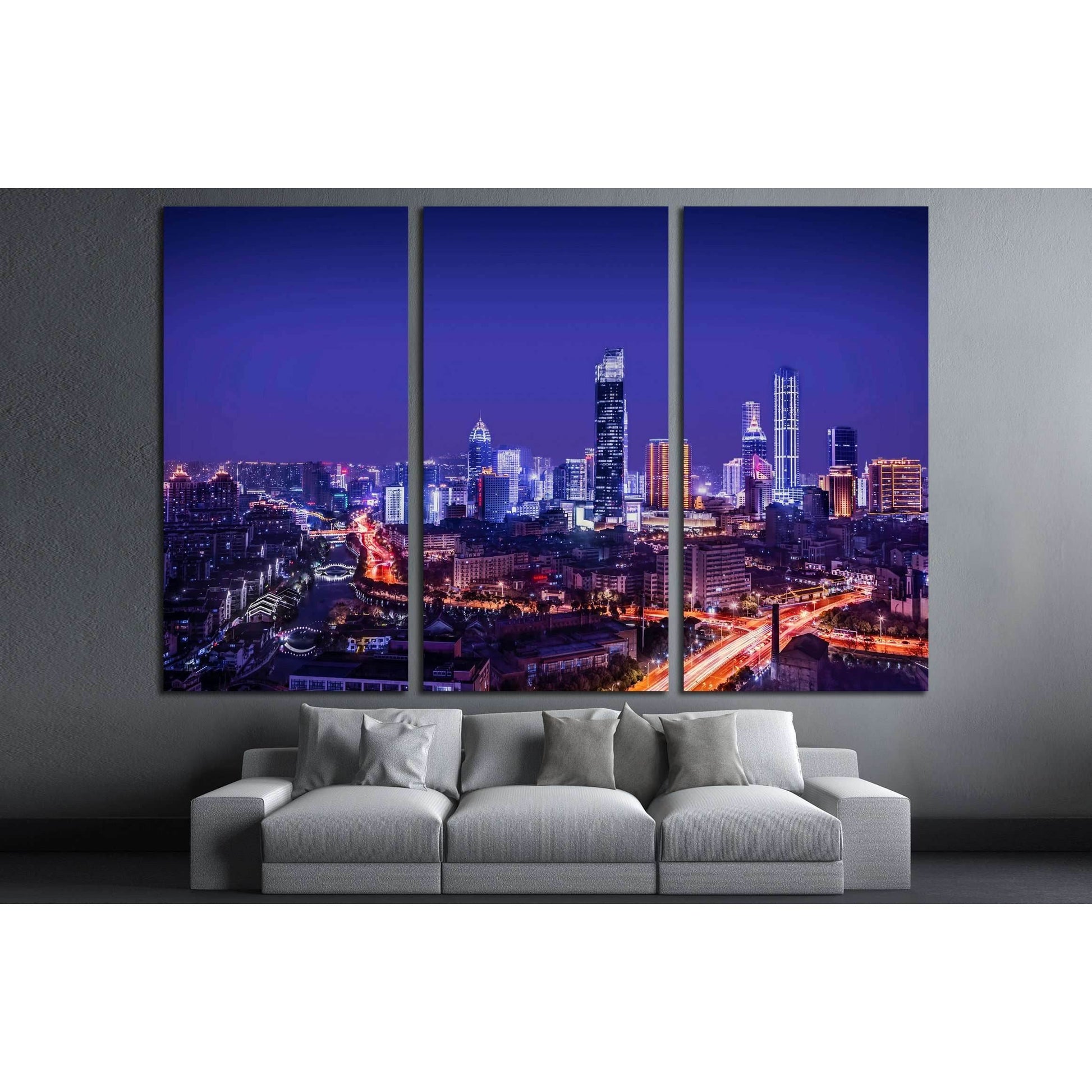 city night №3003 Ready to Hang Canvas Print - Zellart Canvas Prints ALL_Products, s-3003