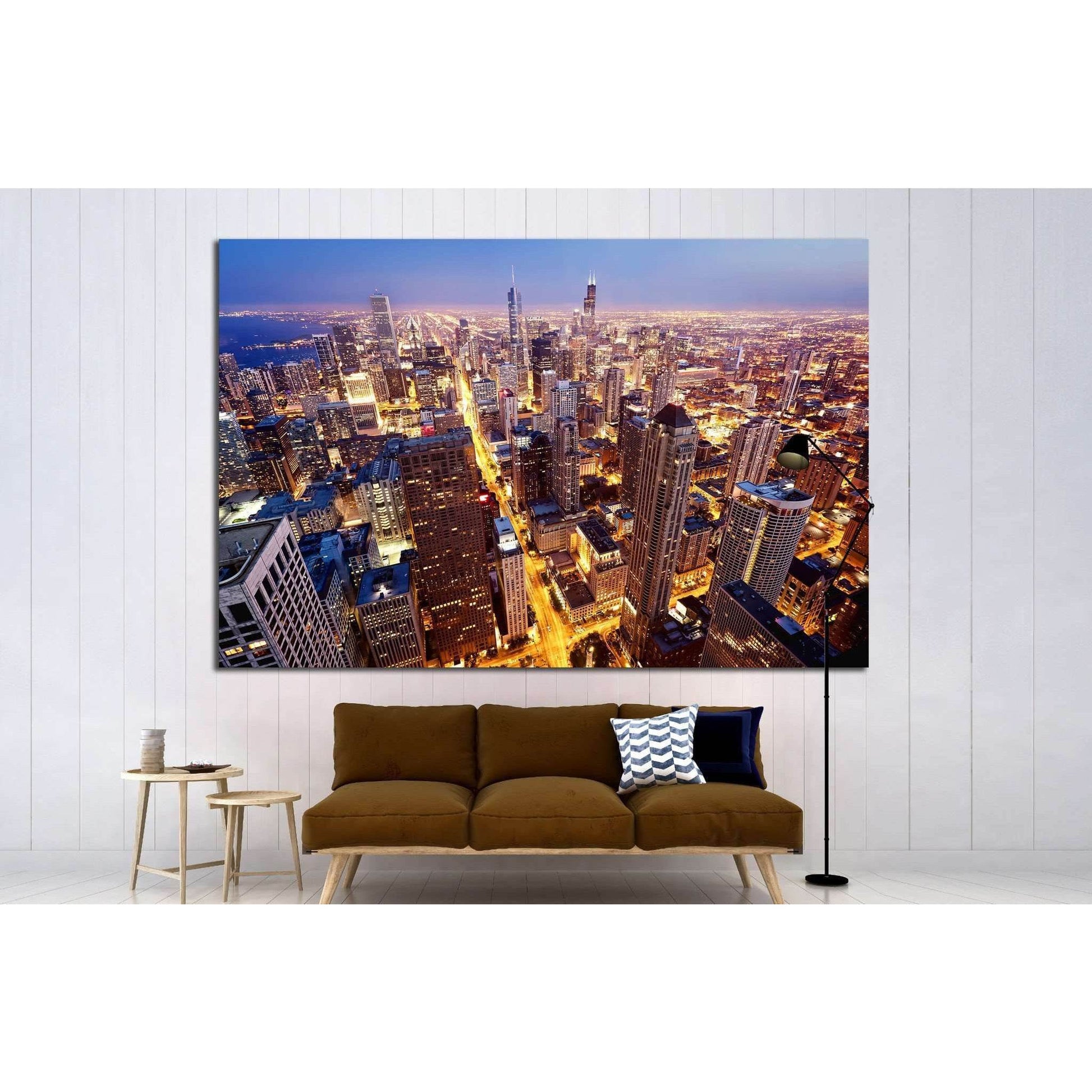 City of Chicago №1508 Ready to Hang Canvas Print - Zellart Canvas Prints ALL_Products, s-1508