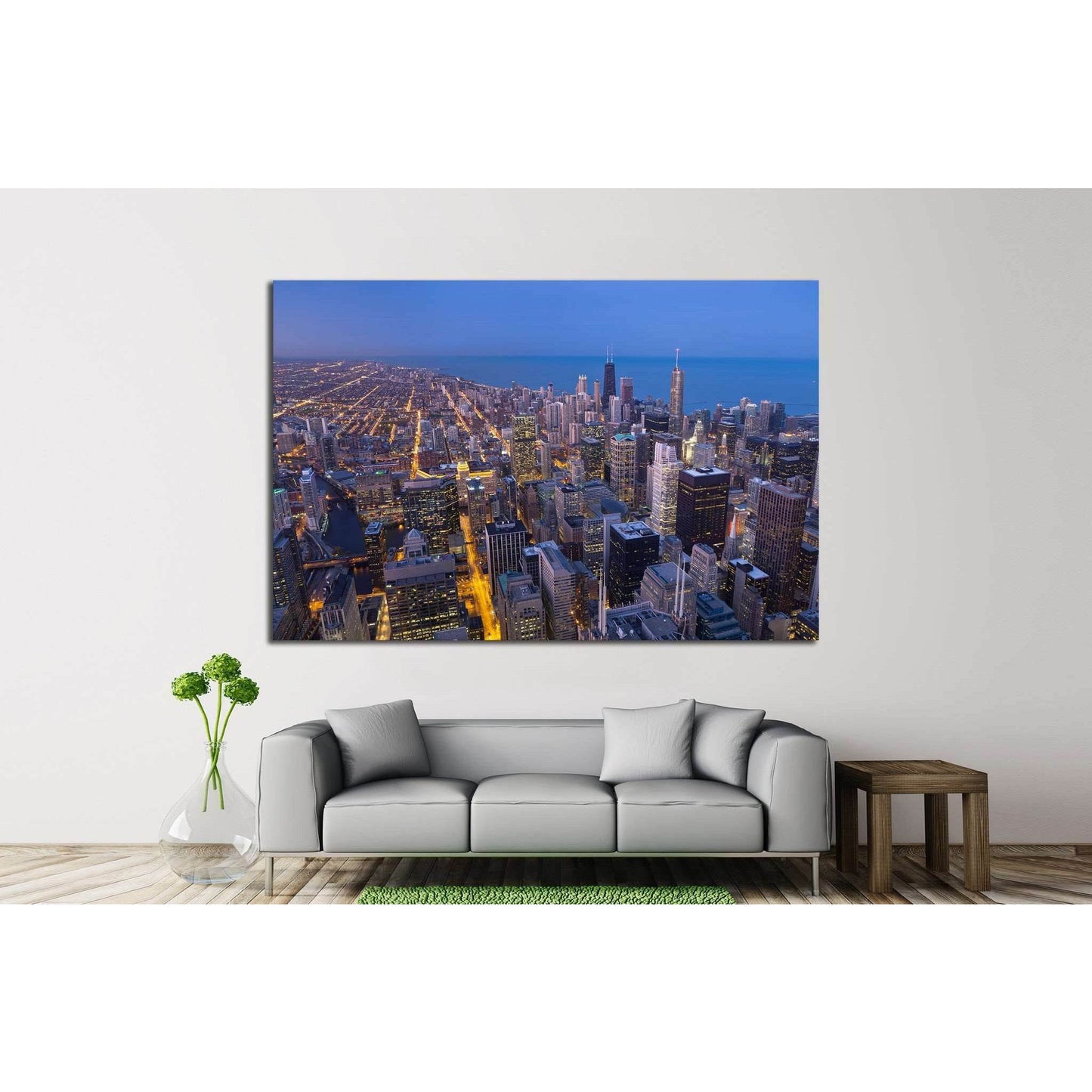 City of Chicago №891 Ready to Hang Canvas Print - Zellart Canvas Prints ALL_Products, s-891