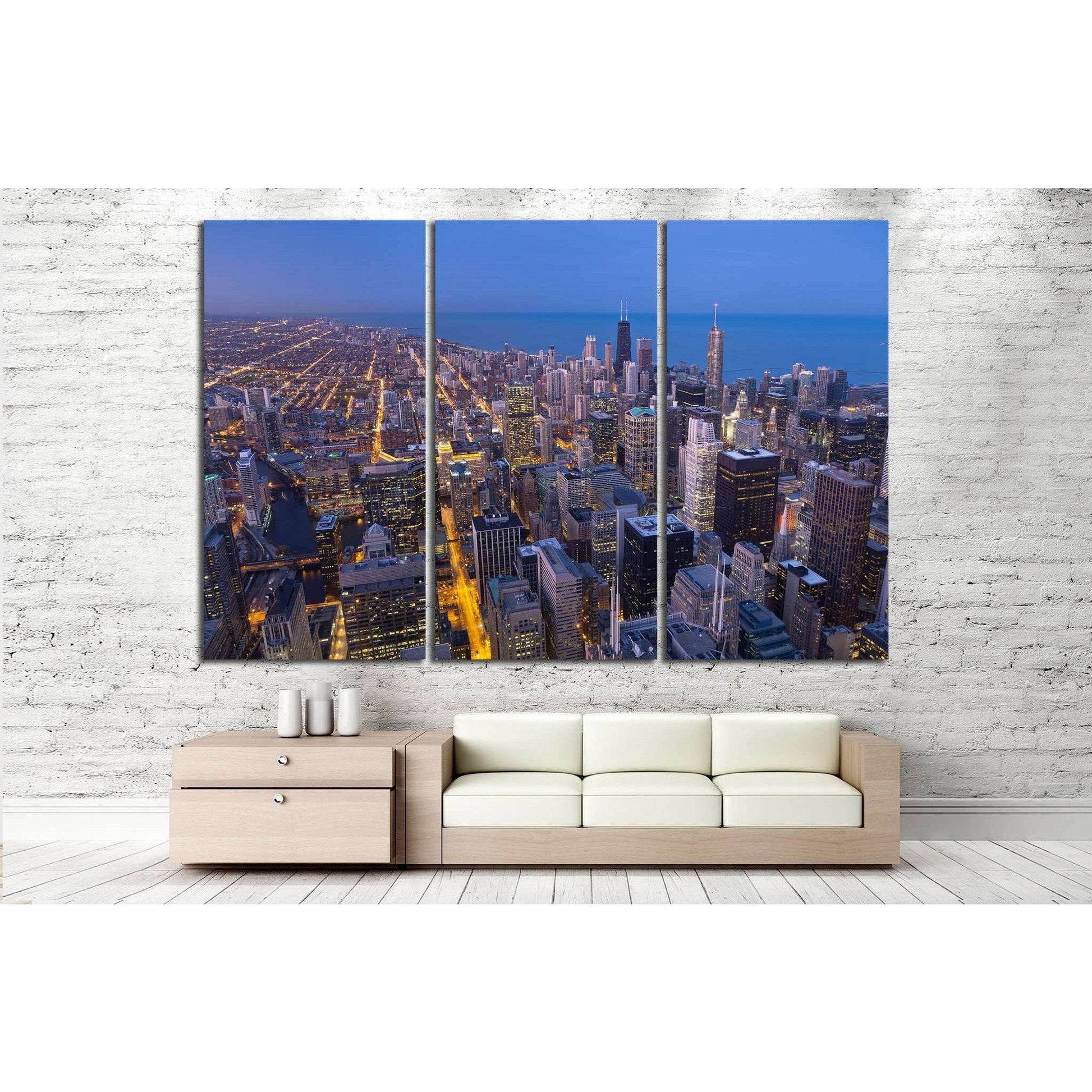 City of Chicago №891 Ready to Hang Canvas Print - Zellart Canvas Prints ALL_Products, s-891