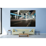 City road viaduct streetscape of night scene №1434 Ready to Hang Canvas Print