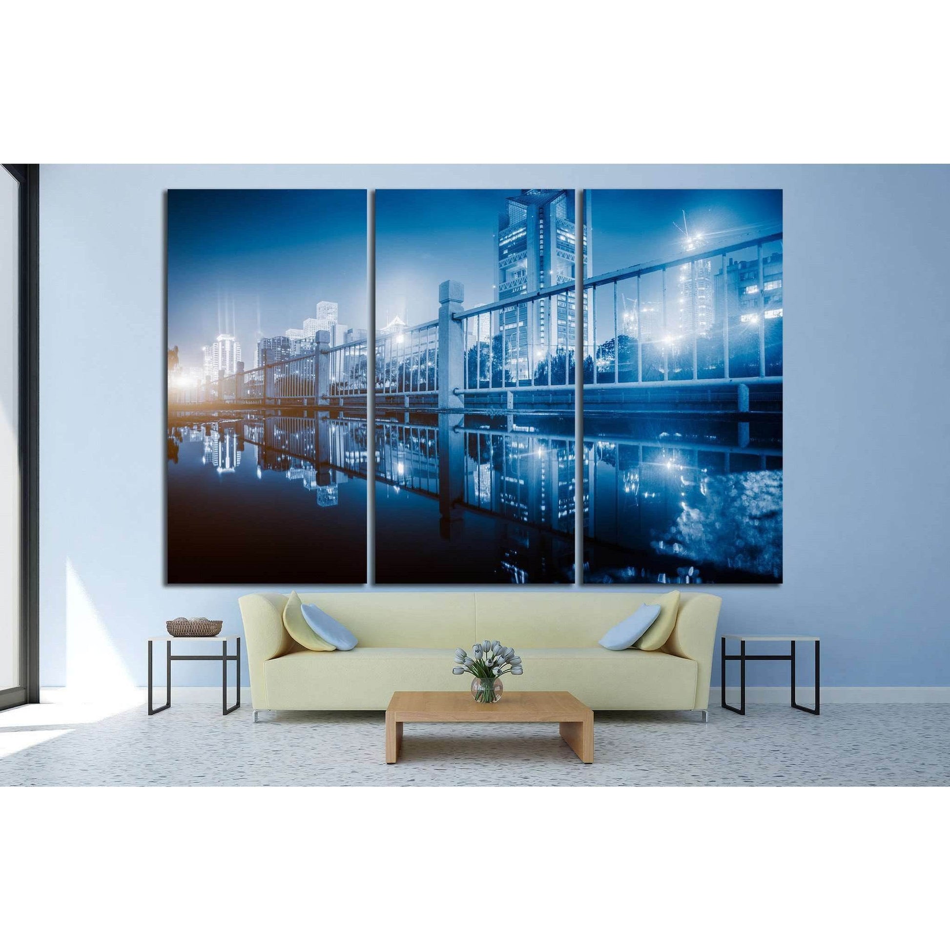 City skyline №1064 Ready to Hang Canvas Print - Zellart Canvas Prints ALL_Products, s-1064
