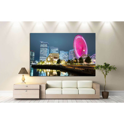 City skyline in Japan at night №828 Ready to Hang Canvas Print - Zellart Canvas Prints ALL_Products, s-828