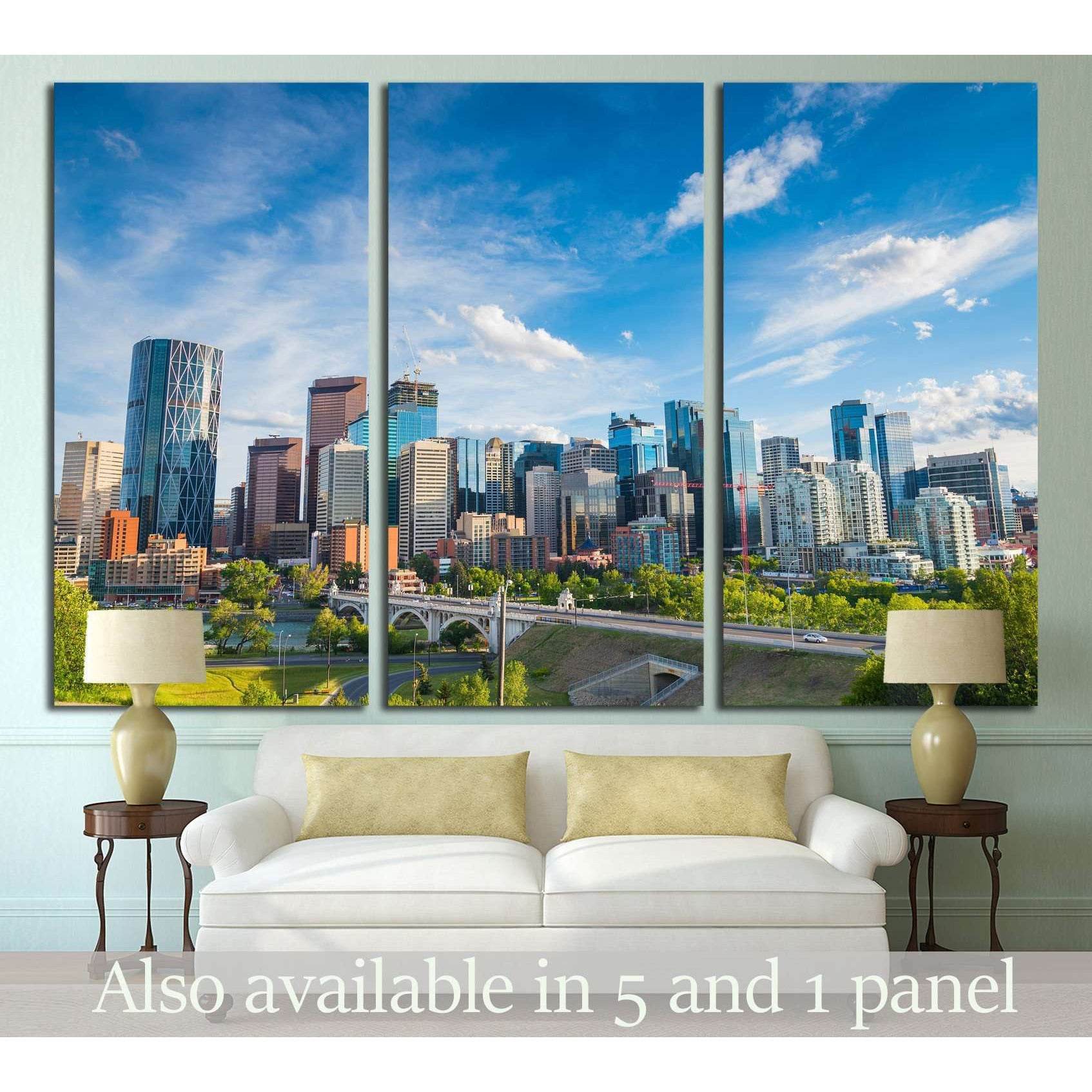 City skyline of Calgary, Alberta, Canada №2083 Ready to Hang Canvas Print