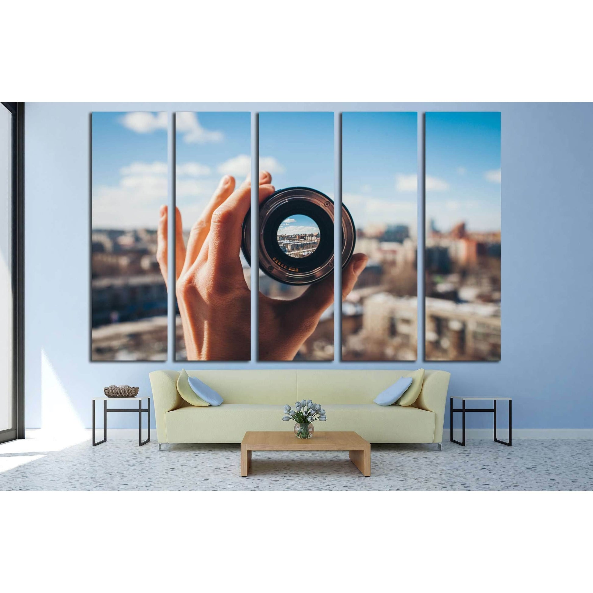 City view through the lens №3044 Ready to Hang Canvas Print - Zellart Canvas Prints ALL_Products, s-3044