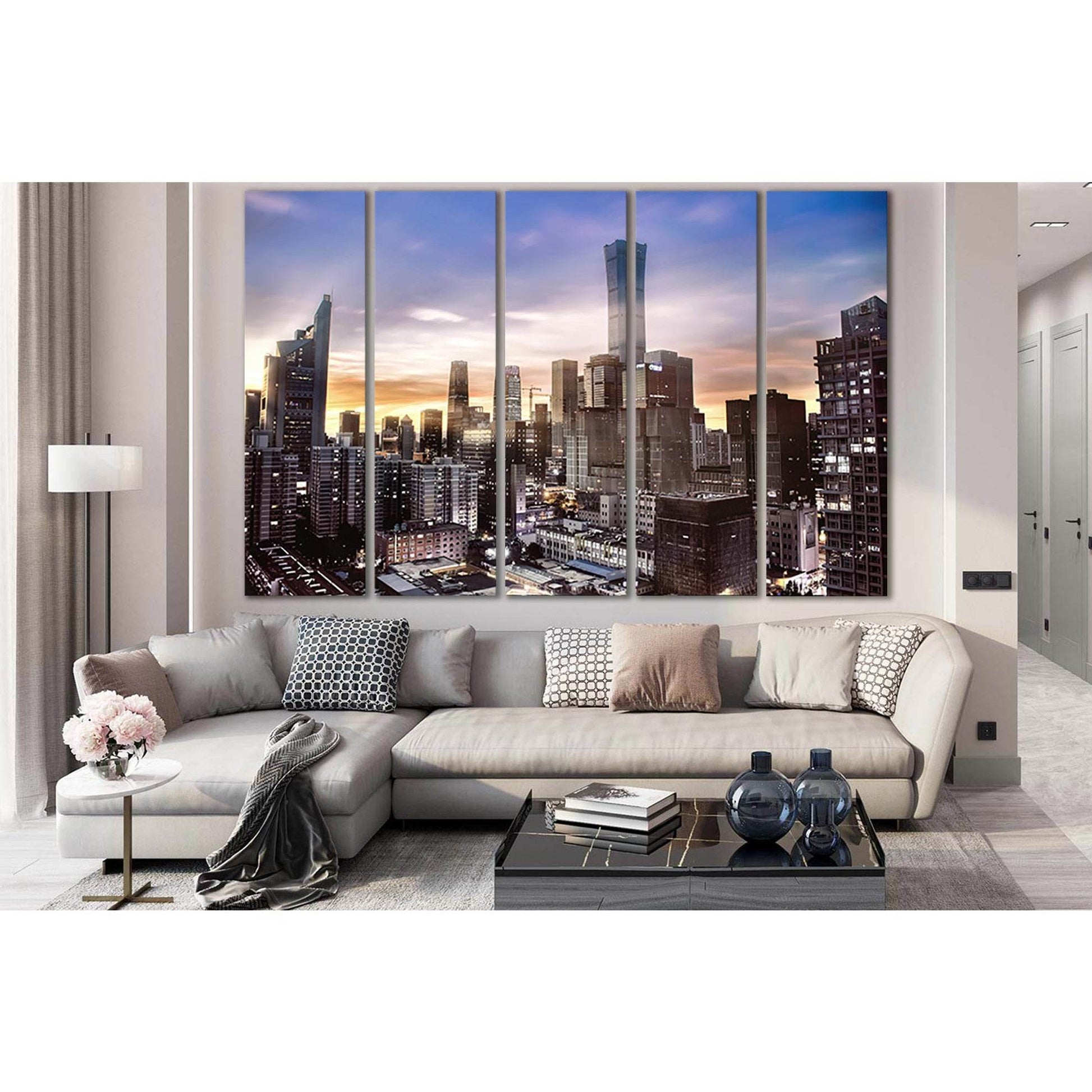 Cityscape Beautiful Morning №SL1455 Ready to Hang Canvas Print - Zellart Canvas Prints 0new, ALL_Products, CITYSCAPES & SKYLINES