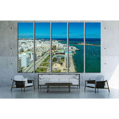 Cityscape of Arrecife, the capital city of Lanzarote island, Spain №1765 Ready to Hang Canvas Print - Zellart Canvas Prints ALL_Products, s-1765