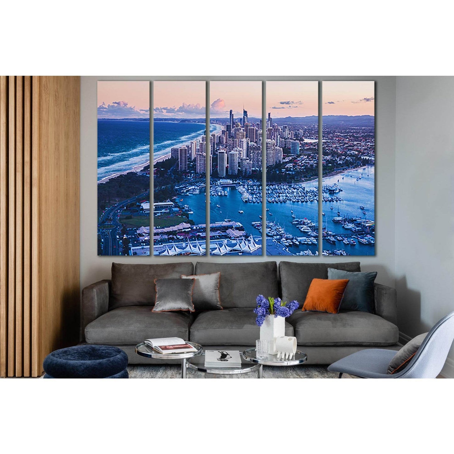 Cityscape Of Gold Coast №SL1466 Ready to Hang Canvas Print - Zellart Canvas Prints 0new, ALL_Products, CITYSCAPES & SKYLINES