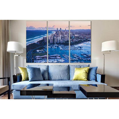 Cityscape Of Gold Coast №SL1466 Ready to Hang Canvas Print - Zellart Canvas Prints 0new, ALL_Products, CITYSCAPES & SKYLINES
