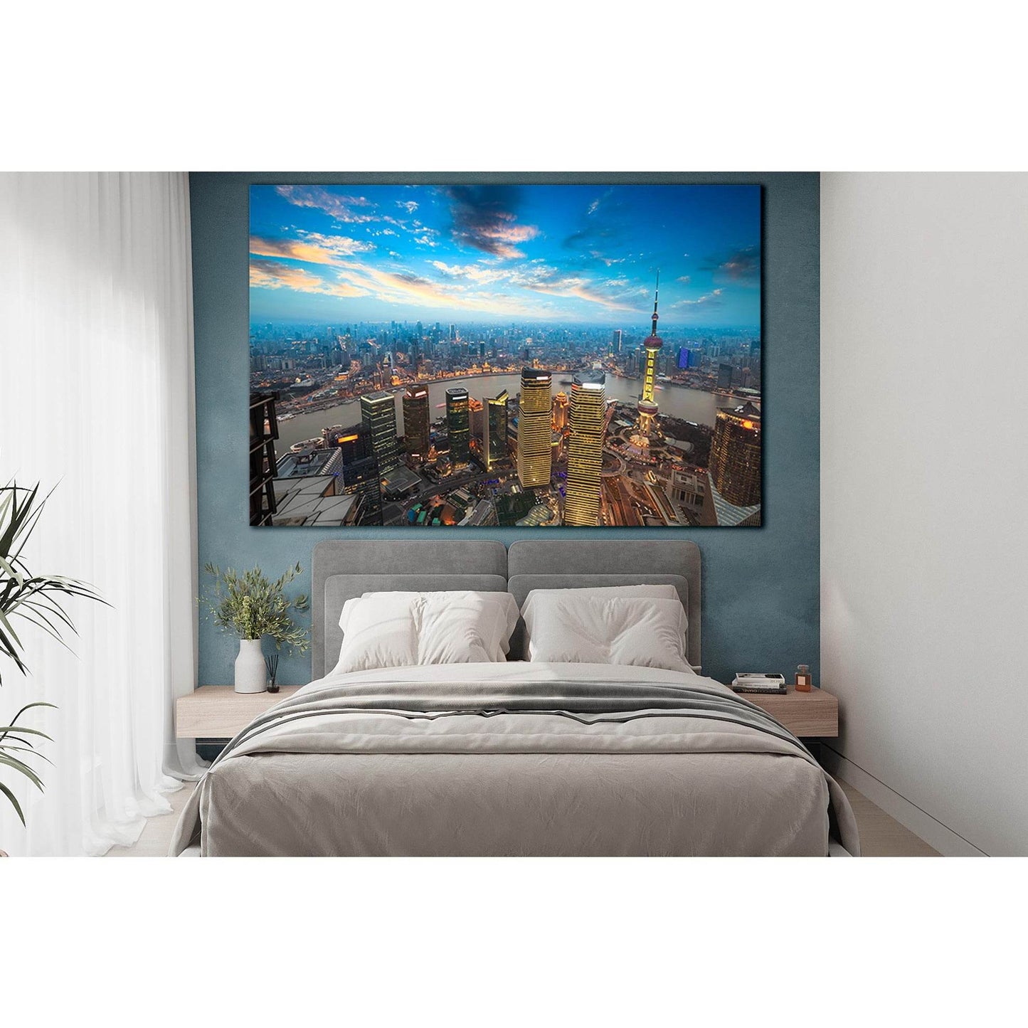 Cityscape Shanghai China №SL1461 Ready to Hang Canvas Print - Zellart Canvas Prints 0new, ALL_Products, CITYSCAPES & SKYLINES