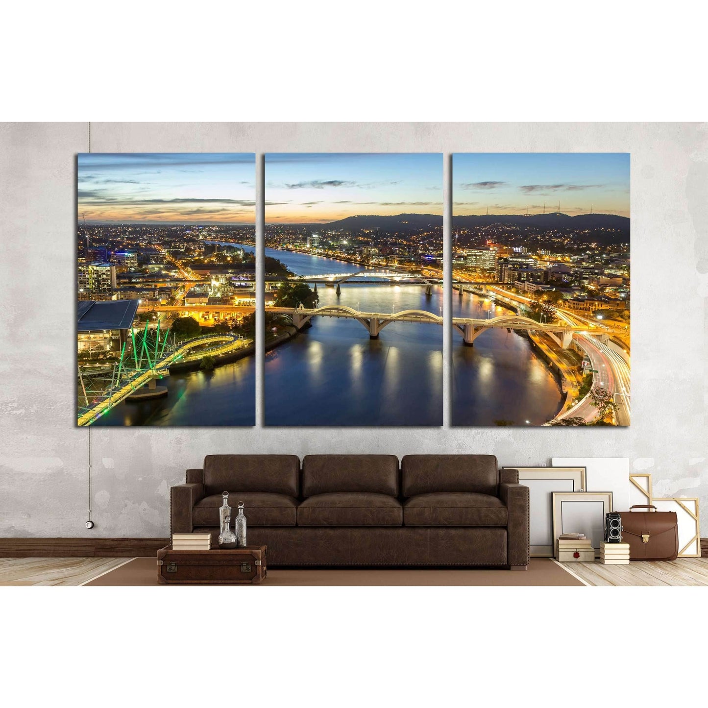 Cityscape Skyline at Twilight Dusk in Summer, Queensland, Australia №2295 Ready to Hang Canvas PrintCanvas art arrives ready to hang, with hanging accessories included and no additional framing required. Every canvas print is hand-crafted, made on-demand
