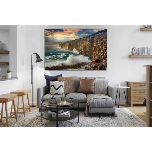 Cliff Of The Seashore №SL196 Ready to Hang Canvas Print - Zellart Canvas Prints 0new, ALL_Products, Beach Ocean & Waves