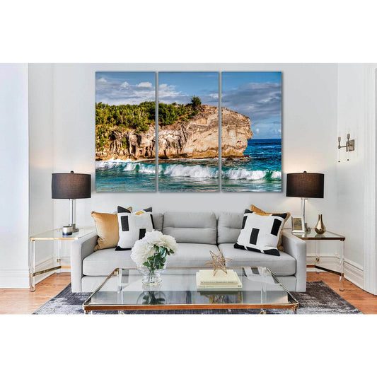 Cliff Sea Waves №SL118 Ready to Hang Canvas Print - Zellart Canvas Prints 0new, ALL_Products, Beach Ocean & Waves