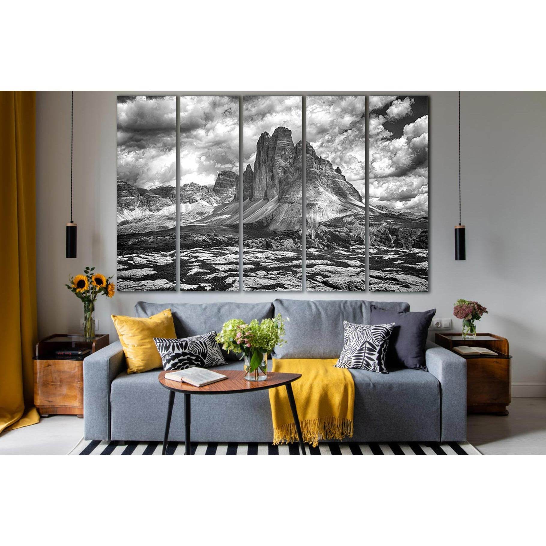 Cliffs In Black And White №SL831 Ready to Hang Canvas Print - Zellart Canvas Prints 0new, ALL_Products, Black & White Wall Art