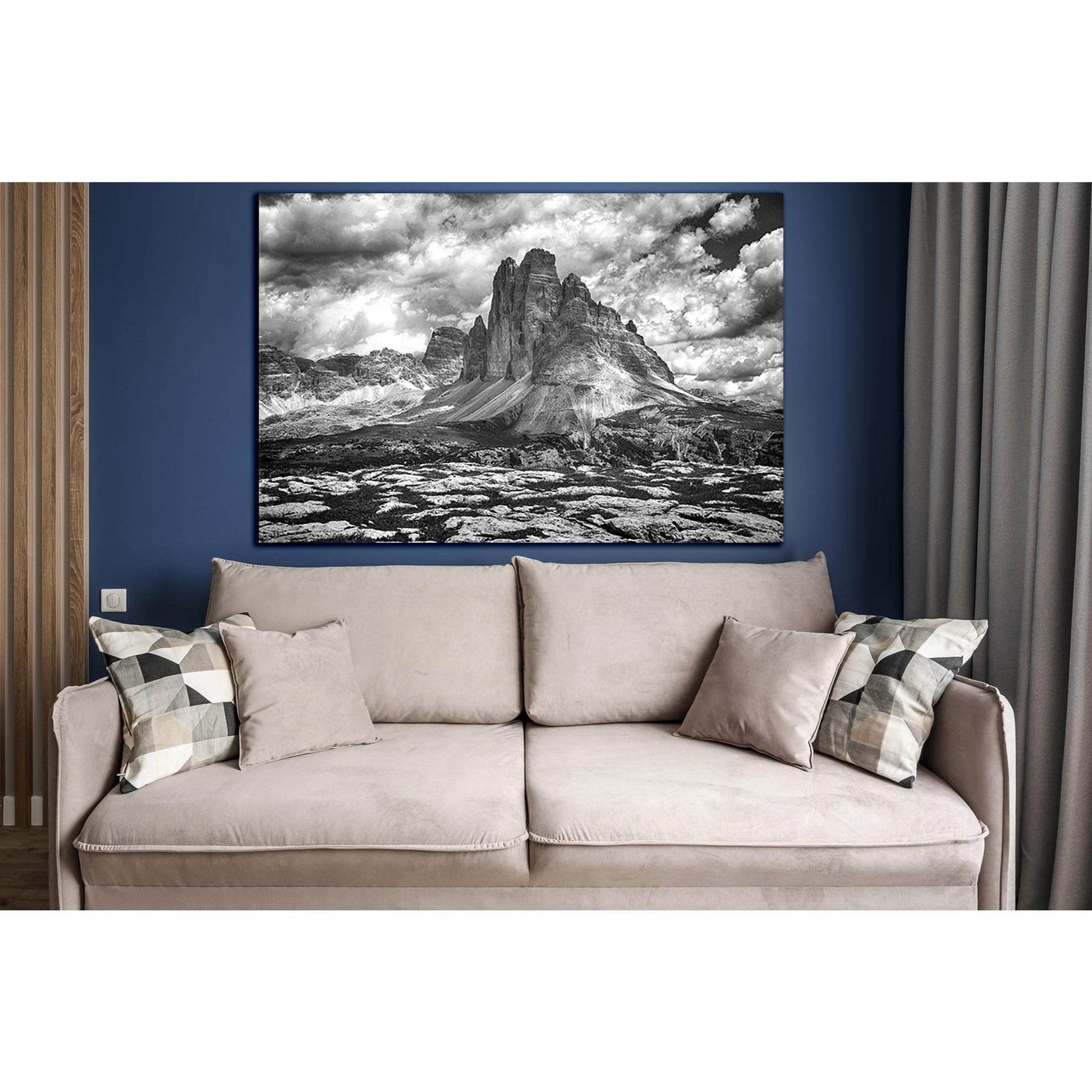 Cliffs In Black And White №SL831 Ready to Hang Canvas Print - Zellart Canvas Prints 0new, ALL_Products, Black & White Wall Art