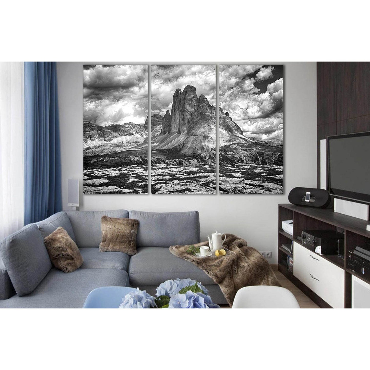 Cliffs In Black And White №SL831 Ready to Hang Canvas Print - Zellart Canvas Prints 0new, ALL_Products, Black & White Wall Art
