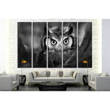 Close-up of a Whitefaced Owl №1842 Ready to Hang Canvas Print