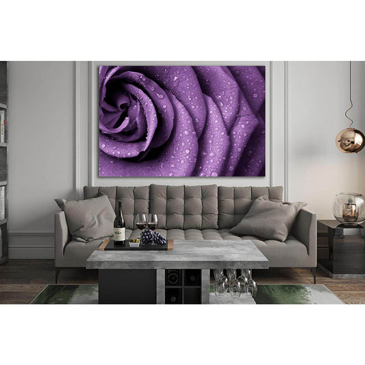 Close Up Of Violet Rose №SL680 Ready to Hang Canvas Print - Zellart Canvas Prints 0new, ALL_Products, Floral & Botanical Wall Art