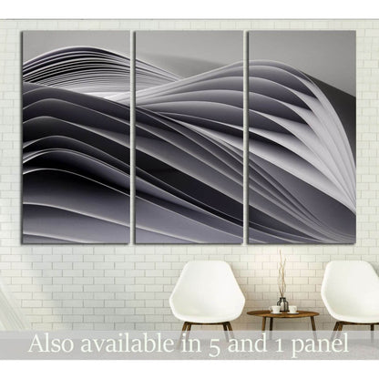 Close up textured abstracted beauty ocean-liked clean empty pages isolated in studio №2531 Ready to Hang Canvas Print - Zellart Canvas Prints ALL_Products, s-2531