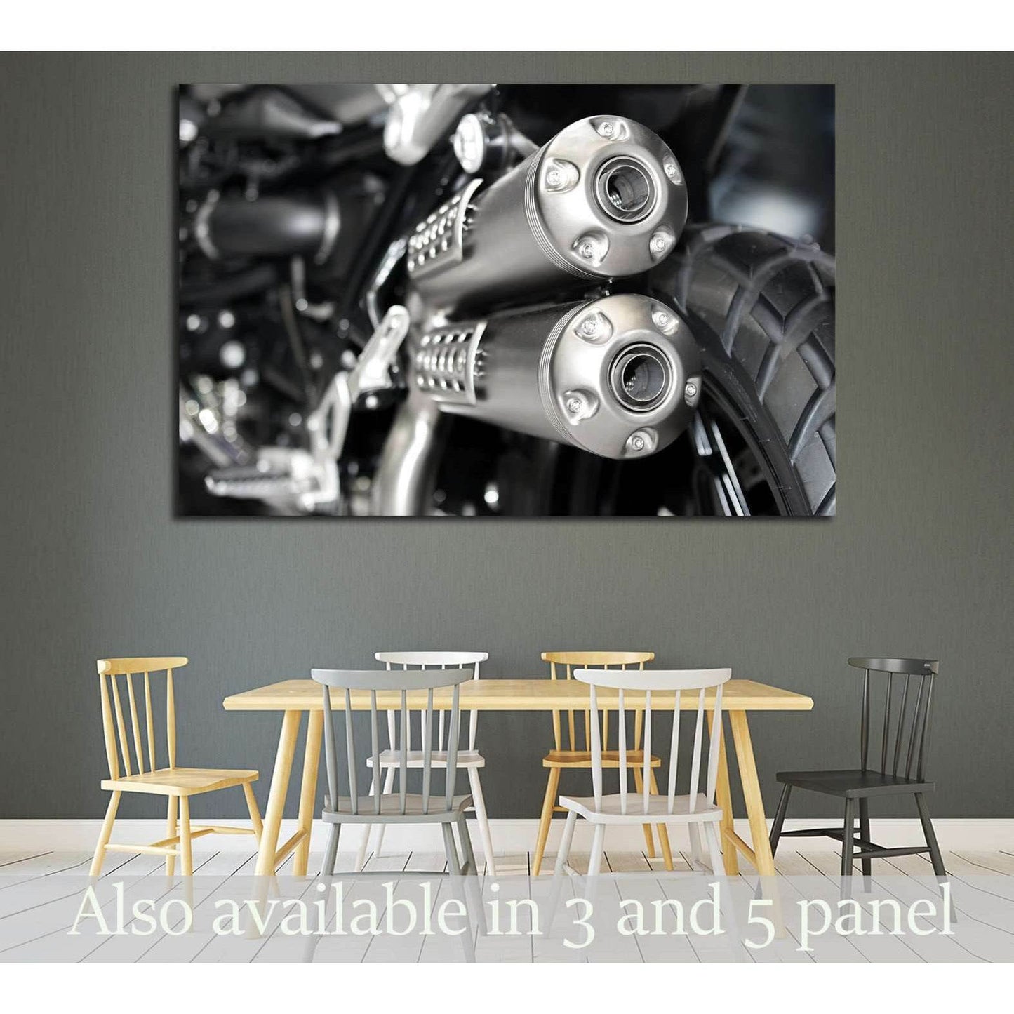 Closeup of exhaust or intake of racing motorcycle №1887 Ready to Hang Canvas Print - Zellart Canvas Prints ALL_Products, s-1887