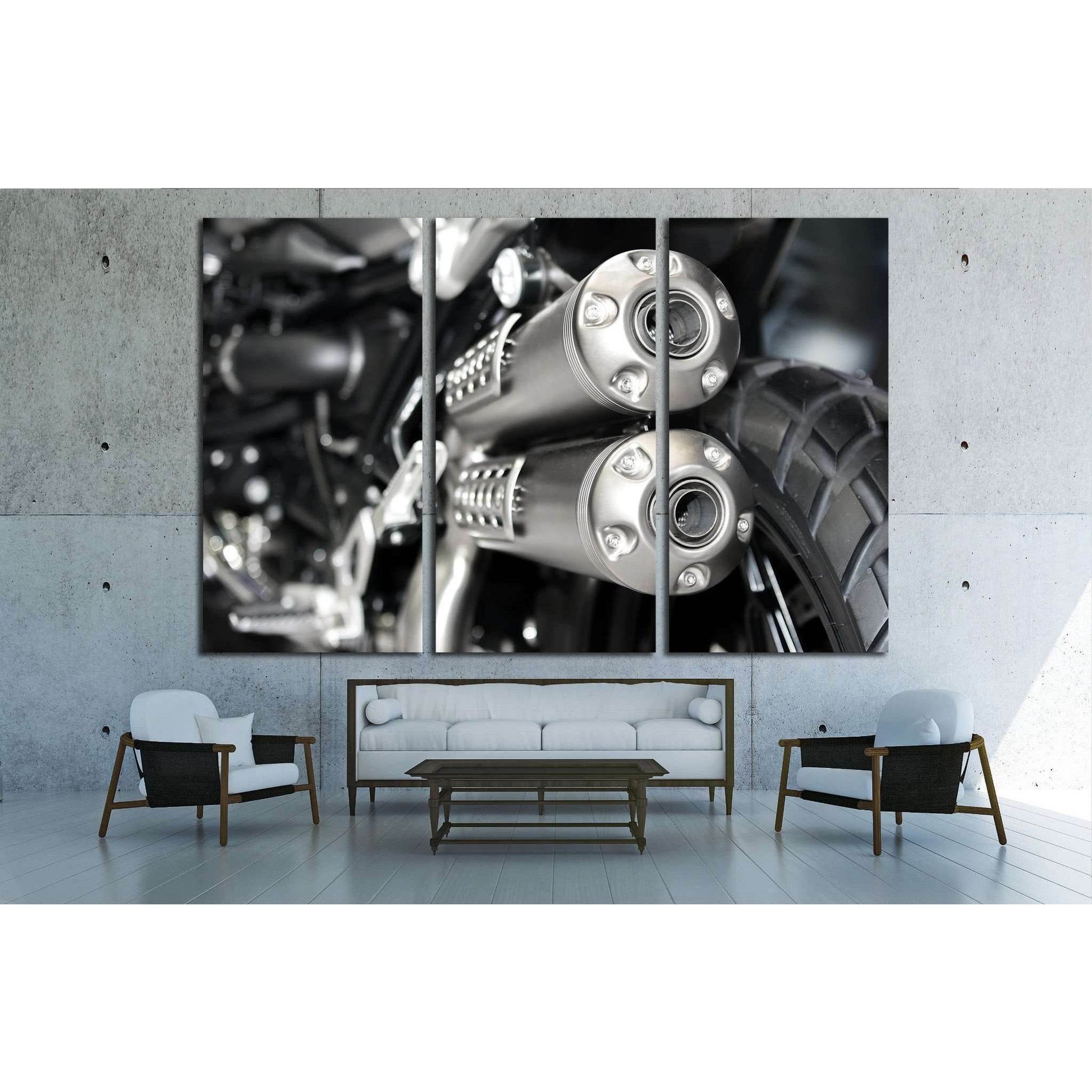 Closeup of exhaust or intake of racing motorcycle №1887 Ready to Hang Canvas Print - Zellart Canvas Prints ALL_Products, s-1887
