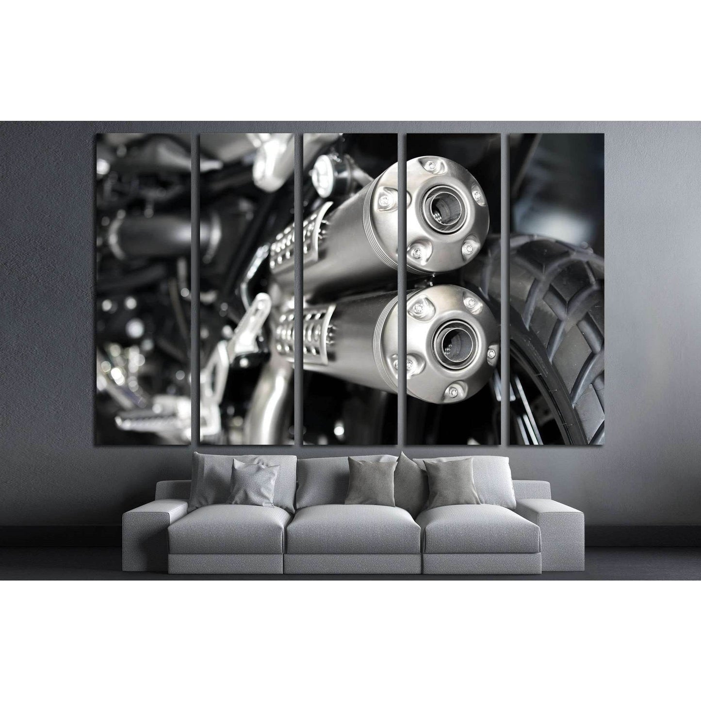 Closeup of exhaust or intake of racing motorcycle №1887 Ready to Hang Canvas Print - Zellart Canvas Prints ALL_Products, s-1887