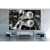 Closeup of exhaust or intake of racing motorcycle №1887 Ready to Hang Canvas Print