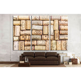 Closeup pattern background of many different wine corks №1917 Ready to Hang Canvas Print