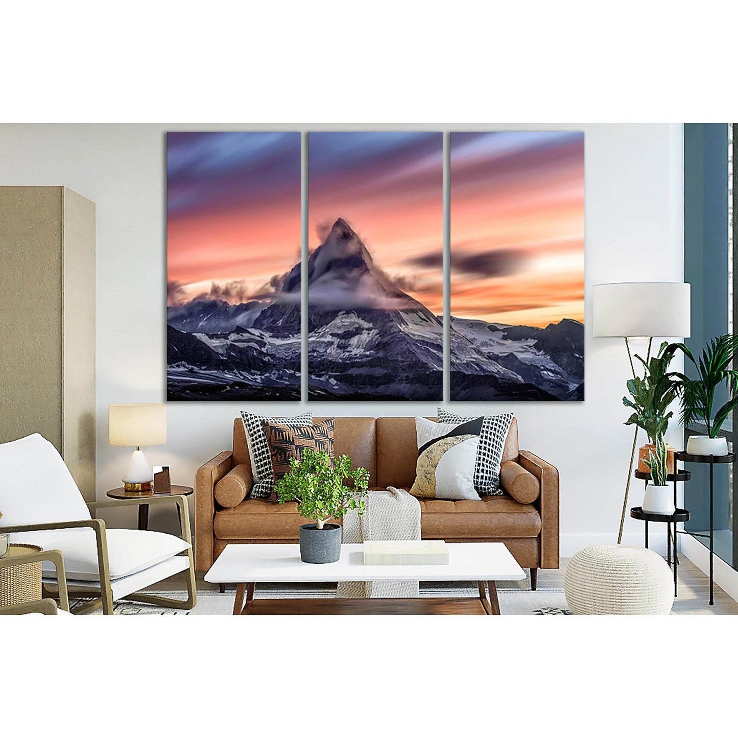Cloud And Mountain Snowcapped №SL1587 Ready to Hang Canvas Print - Zellart Canvas Prints 0new, ALL_Products, Mountains Wall Art, Nature Wall Art
