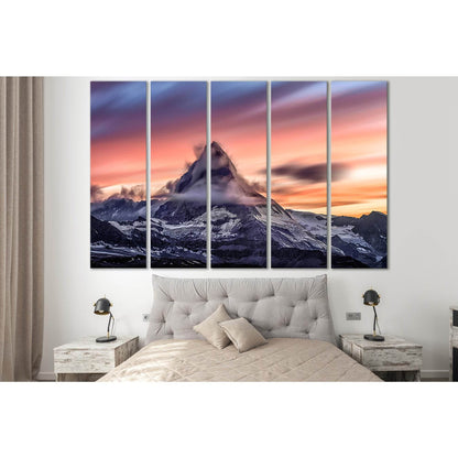 Cloud And Mountain Snowcapped №SL1587 Ready to Hang Canvas Print - Zellart Canvas Prints 0new, ALL_Products, Mountains Wall Art, Nature Wall Art
